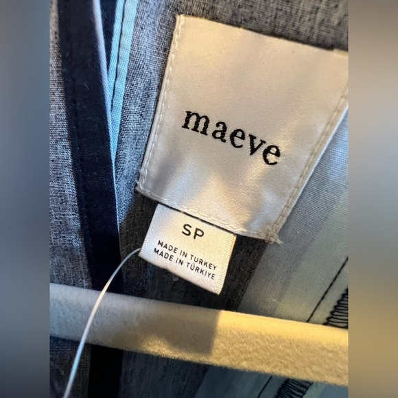 NWT new SP small petite Anthropologie Maeve Emmy swing dress blue stripe pockets - Picture 12 of 17